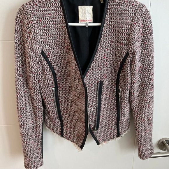 Rebecca Taylor Cropped Blazer with Leather Details - Picture 2 of 13